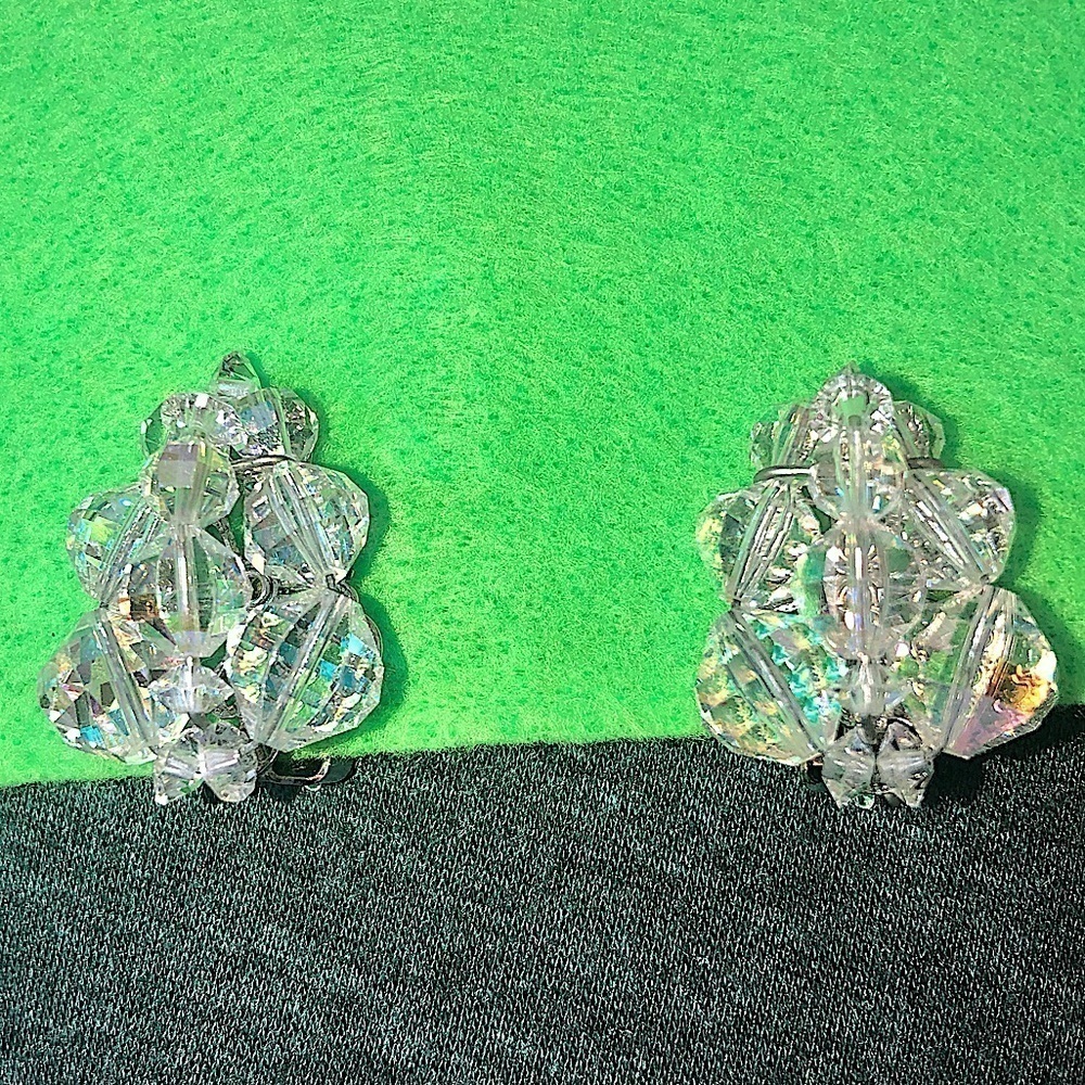 Vintage Aurora Cluster Earrings